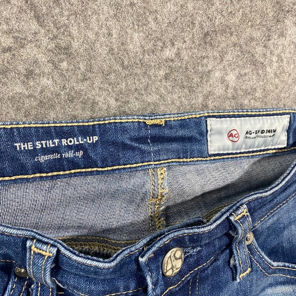 AG Adriano Goldschmied Jeans 26 Blue Denim Mid Rise Cigarette Cuffed - Picture 11 of 14